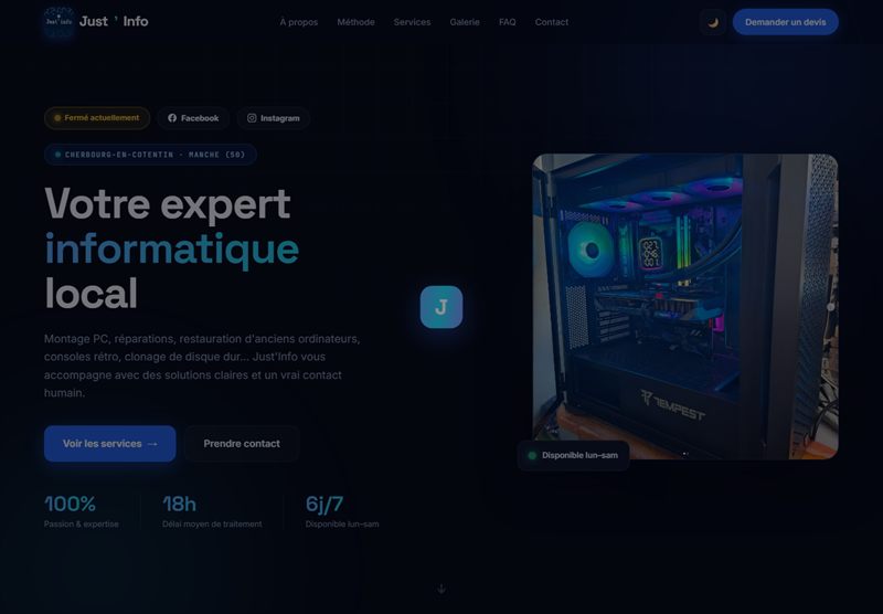 Page d'accueil du site Just'Info 50